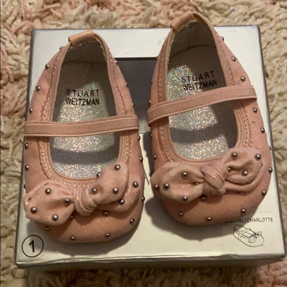Pink stud ballet flats